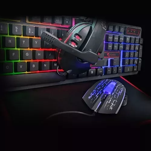 ANGELES DEL HOGAR SET GAMER PARA PC TECLADO MOUSE AUDIFONOS MOUSEPAD