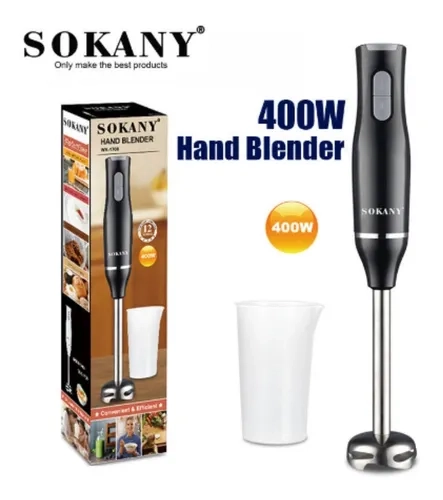 BATIDORA DE INMERSION SOKANY 2 EN 1 WK-1708 EN COLOR NEGRO 220V 50 HZ X 60 HZ 400W - 1