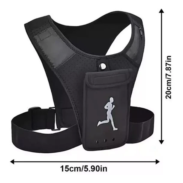 BOLSO CHALECO DEPORTIVO FITNESS TROTAR ENTRENAR PORTACELULAR - 2