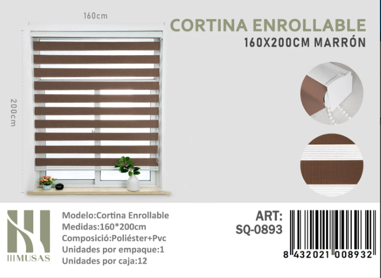 CORTINA ROLLER DUO LISA 160CM X 200CM - 1