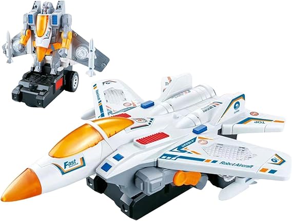 ROBOT TRANSFOMERS AVION MILITAR LUCES + SONIDO + BATERIA - 1