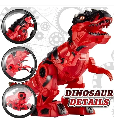 ROBOT DINOSAURIO T REX RUGE LUZ LED MOVIMIENTO JUGUETE - 1