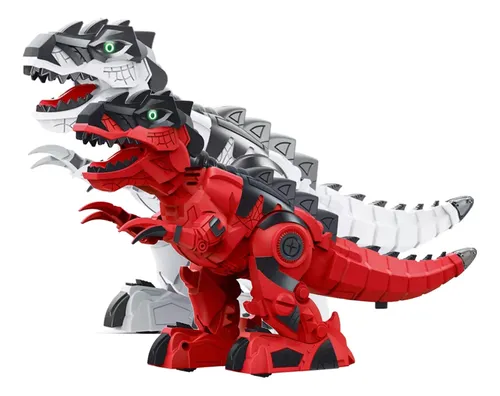 ROBOT DINOSAURIO T REX RUGE LUZ LED MOVIMIENTO JUGUETE - 2