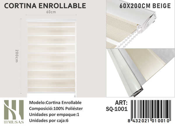 CORTINA ROLLER DIA Y NOCHE 60X200 CM - 1