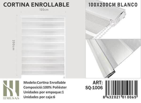 CORTINA ROLLER DIA Y NOCHE 100X200 CM - 1