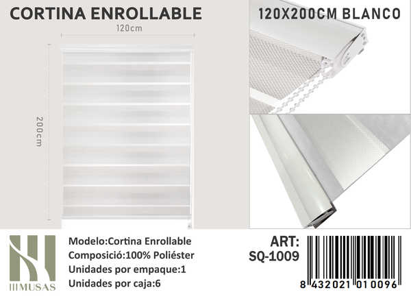 CORTINA ROLLER DIA Y NOCHE 120X200 CM - 1