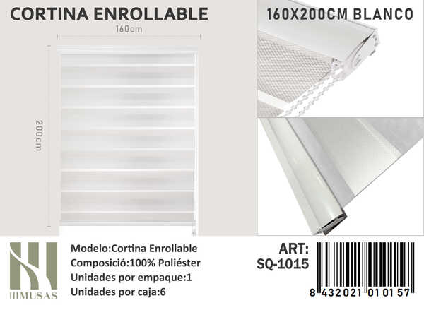 CORTINA ROLLER DIA Y NOCHE 160X200 CM - 1