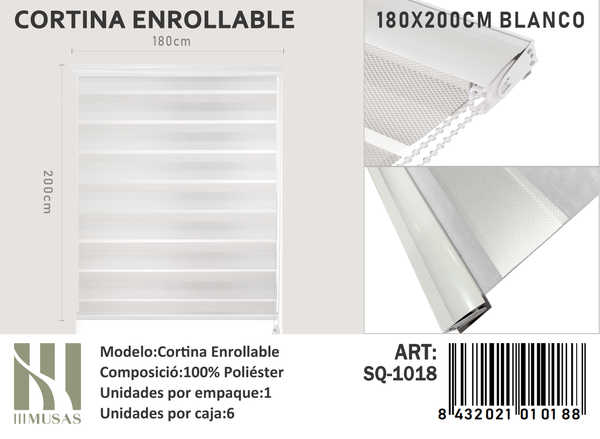 CORTINA ROLLER DIA Y NOCHE 180X200 CM - 1