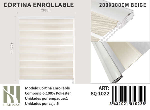 CORTINA ROLLER DIA Y NOCHE 200X200 CM - 1