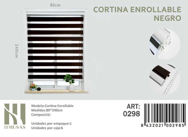 CORTINA ROLLER DIA Y NOCHE 80X240 CM - 1