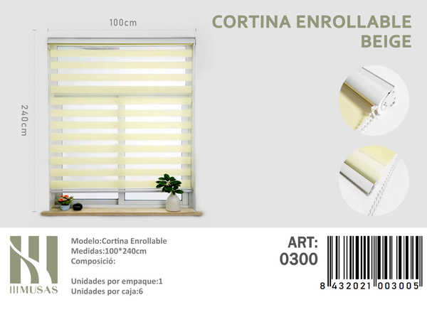 CORTINA ROLLER DIA Y NOCHE 100X240 CM - 1