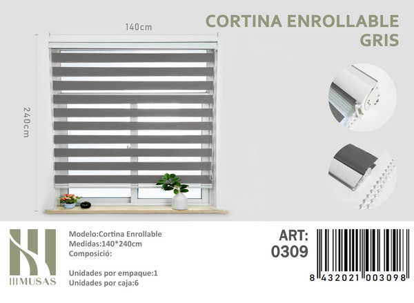 CORTINA ROLLER DIA Y NOCHE 140X240 CM - 1