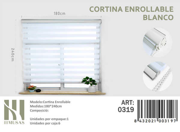CORTINA ROLLER DIA Y NOCHE 180X240 CM - 1
