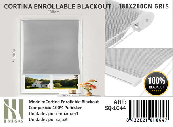 CORTINA ROLLER BLACKOUT 180X200CM - 1