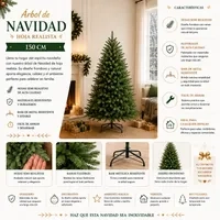 ARBOL DE NAVIDAD ARTIFICIAL HOJA REALISTA 150CM SDS49 - 1