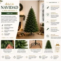 ARBOL DE NAVIDAD ARTIFICIAL HOJA REALISTA 180CM SDS50 - 1