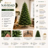 ARBOL DE NAVIDAD ARTIFICIAL HOJA REALISTA 210CM SDS51 - 1