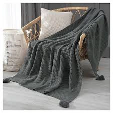 MANTA PARA SOFA CON POMPON 127X172CM - 1