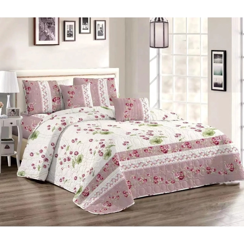 CUBRECAMA QUILT DE VERANO CON DISEÑO TF 2 PLAZAS - 1