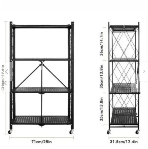 ESTANTE ORGANIZADOR PLEGABLE METALICO MULTIUSO 4 NIVELES… - 2