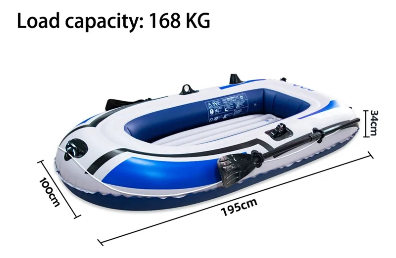 BOTE INFLABLE PARA 2 PERSONAS CAPACIDAD 168KG 195X100CM - 2