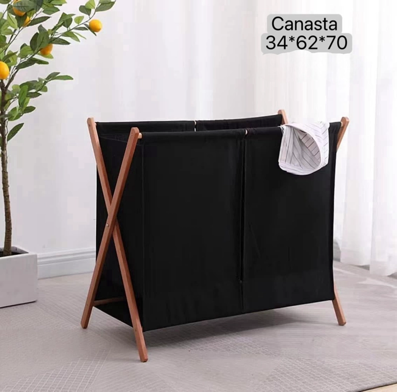 CESTA DOBLE DE MADERA PLEGABLE - 1