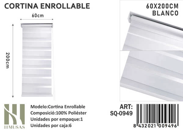 CORTINA ENROLLABLE IMUSSA 60X200CM - 1