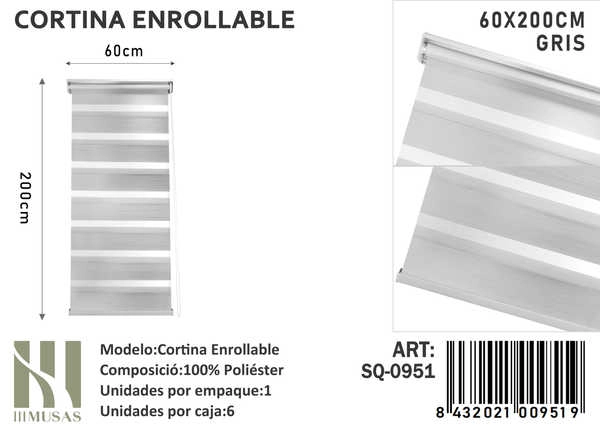 CORTINA ENROLLABLE IMUSSA 80X200CM - 1