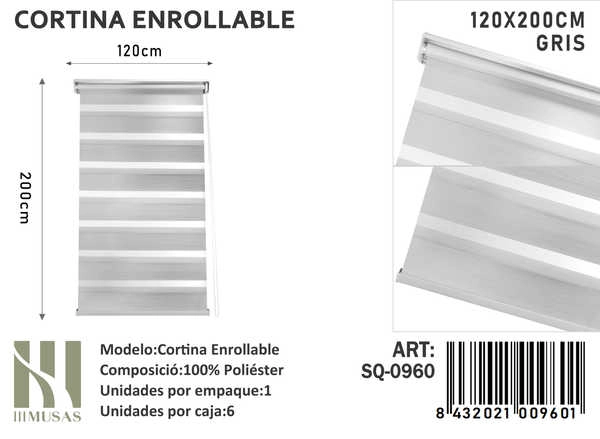 CORTINA ENROLLABLE IMUSSA 120X200CM - 1