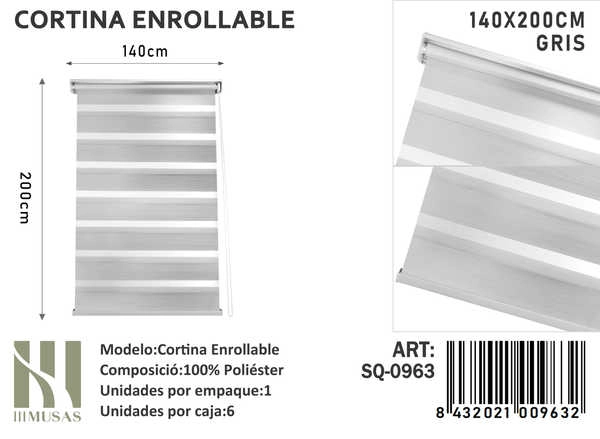 CORTINA ENROLLABLE IMUSSA 140X200CM - 1