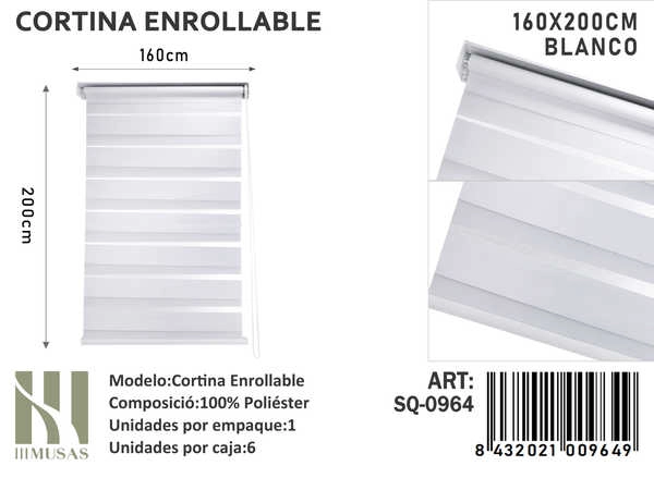 CORTINA ENROLLABLE IMUSSA 160X200CM - 1