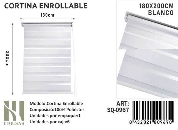 CORTINA ENROLLABLE IMUSSA 180X200CM - 1
