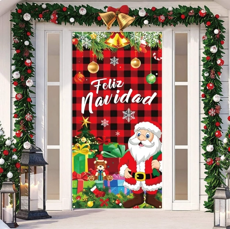 FUNDA CUBRE PUERTA DISEÑO NAVIDAD - 1