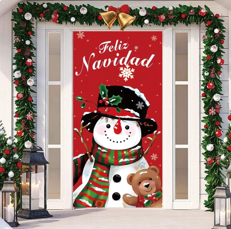 FUNDA CUBRE PUERTA DISEÑO NAVIDAD - 1