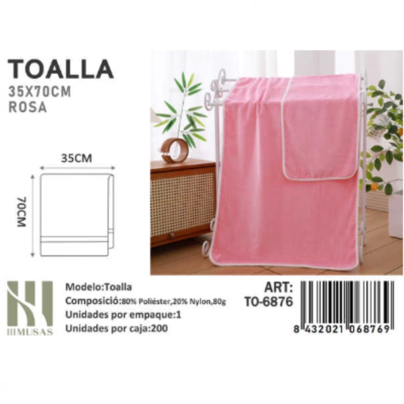 TOALLA DE MICROFIBRA SUAVE 35X70CM IMUSSA - 1