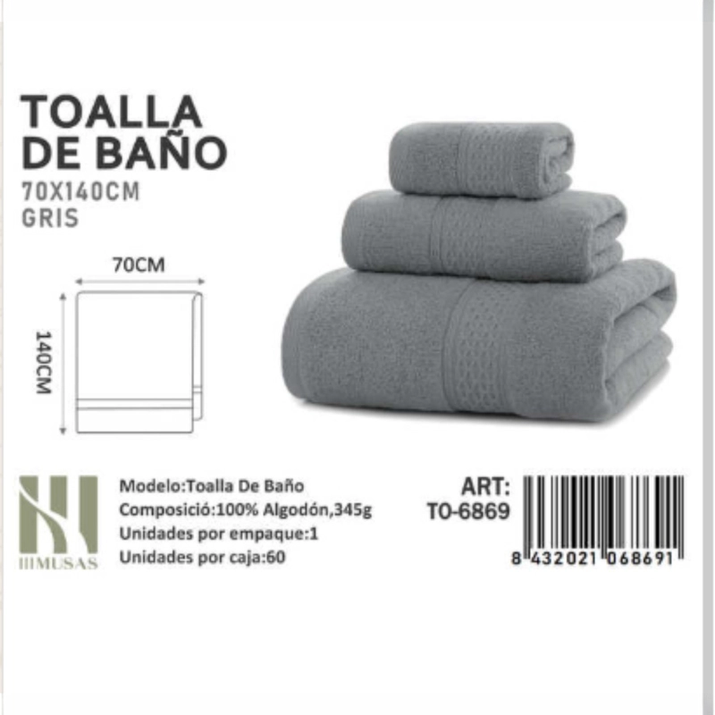 TOALLAS 100% ALGODON CON DETALLES BORDADOS 70X140 - 1