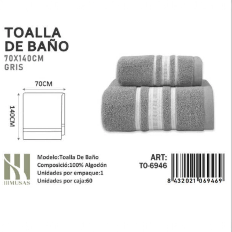 TOALLAS 100% ALGODON CON DETALLES BORDADOS 70X140 - 1