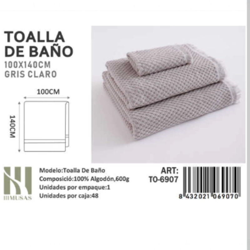 TOALLAS 100% ALGODON CON DETALLES BORDADOS 100X140CM - 1