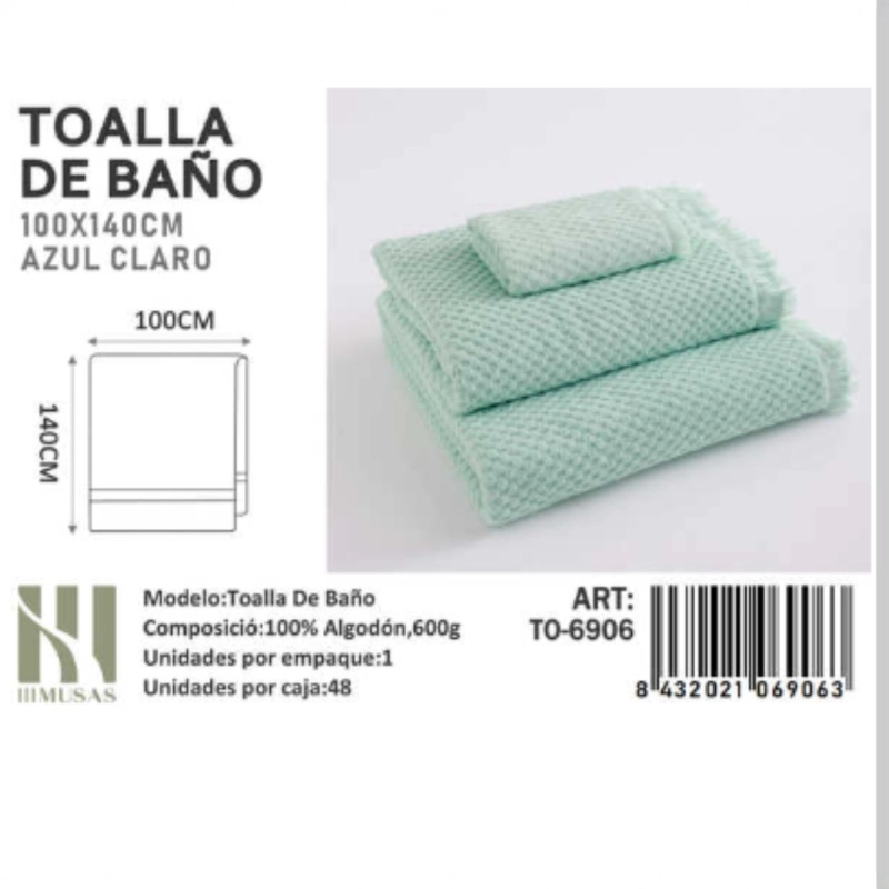 TOALLAS 100% ALGODON CON DETALLES BORDADOS 100X140CM - 1
