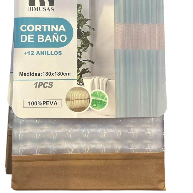 CORTINA DE BAÑO IMPERMEABLE 180X180CM - 2