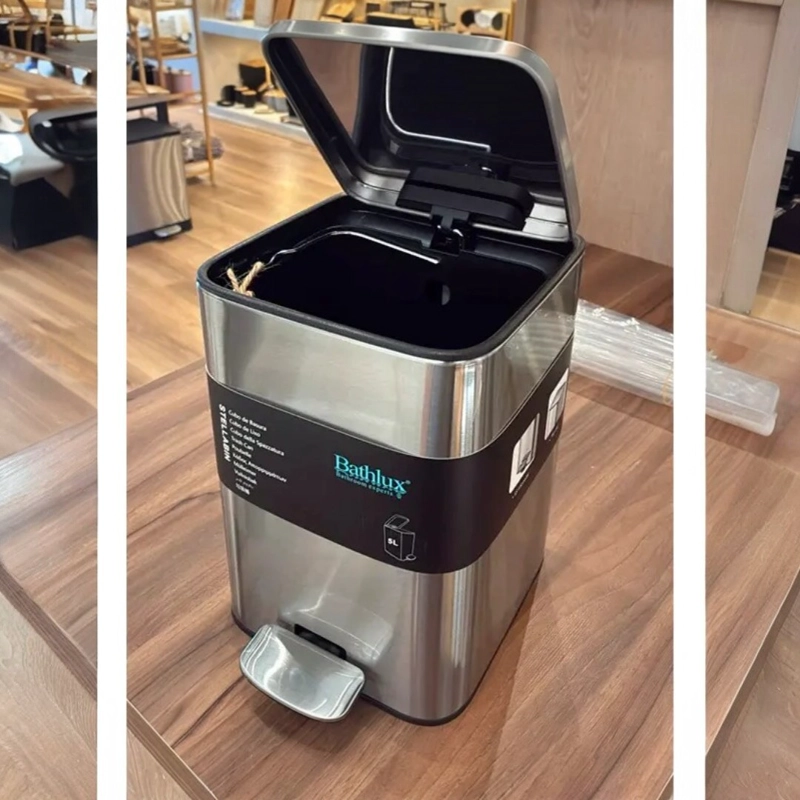 CUBO DE BASURA DE ACERO INOXIDABLE 5 LITROS BASURERO HOGAR - 1