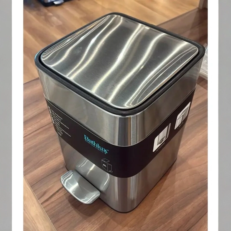 CUBO DE BASURA DE ACERO INOXIDABLE 5 LITROS BASURERO HOGAR - 2