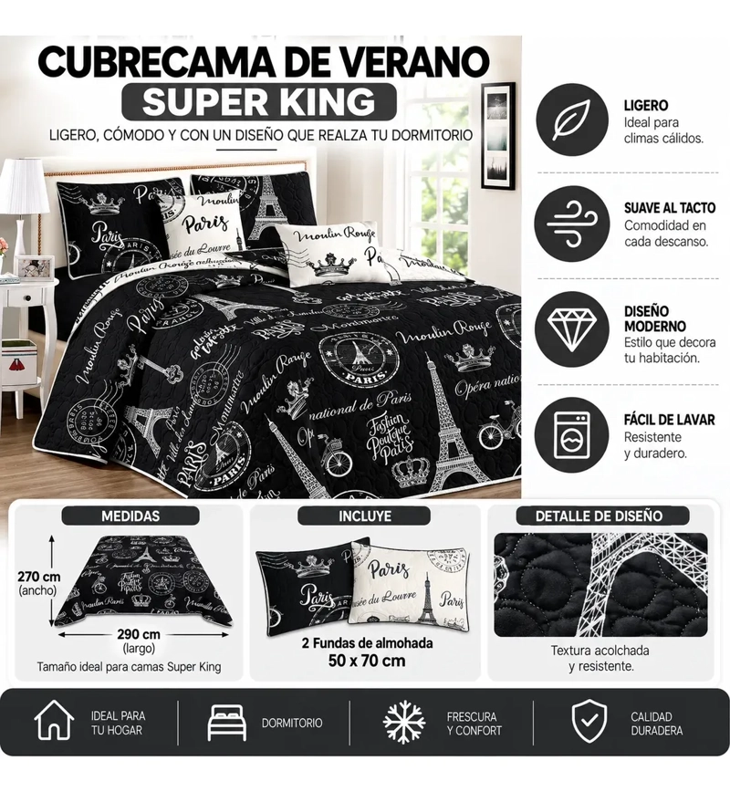 CUBRECAMAS VERANO SUPER KING - 1