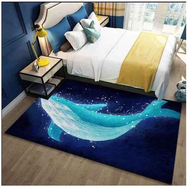 ALFOMBRA NORDICA EFECTO 3D FLEXIBLE 150*200 BAZUL - 1