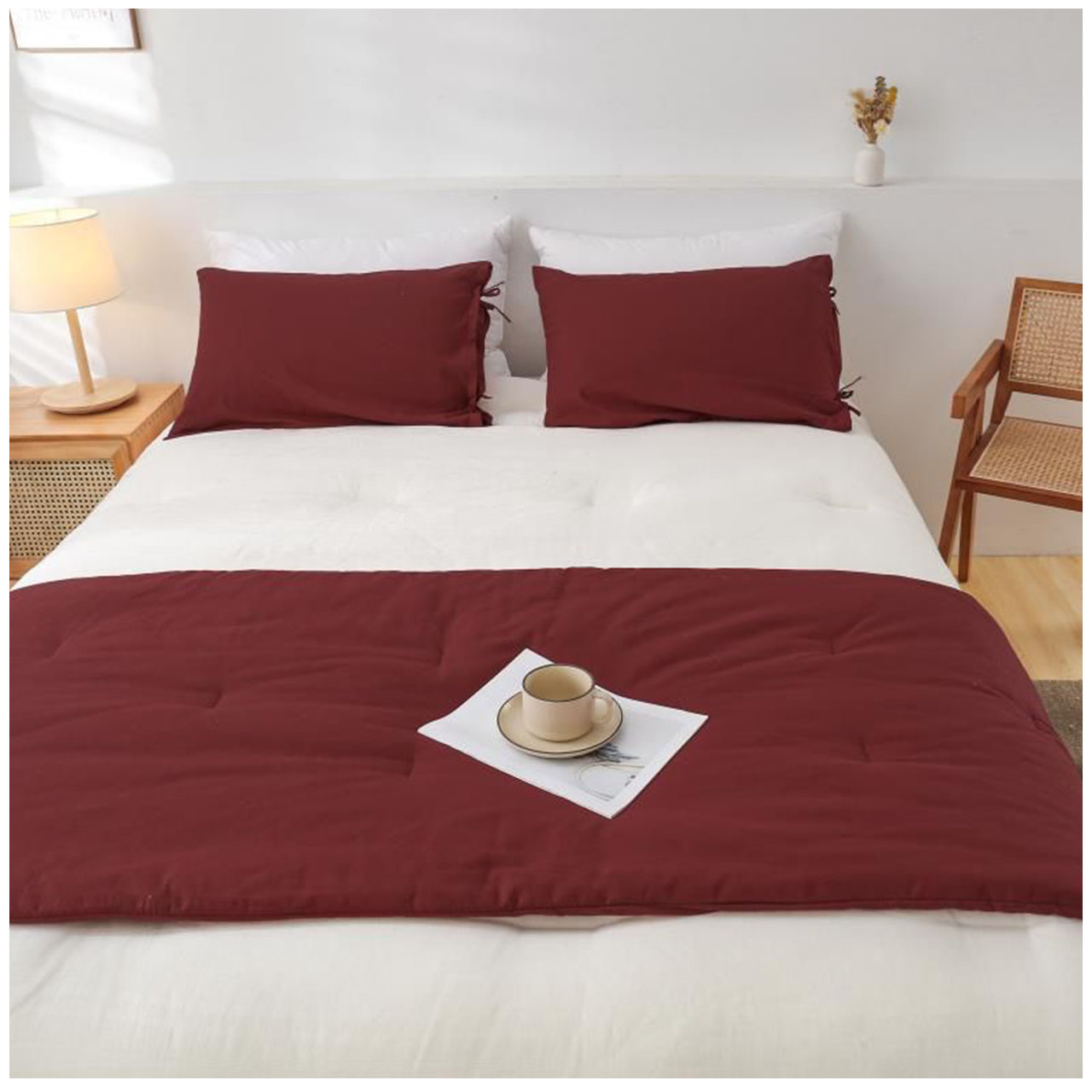 SET PIECERA 210 X 80 CM LINO + 2 FUNDAS - 2