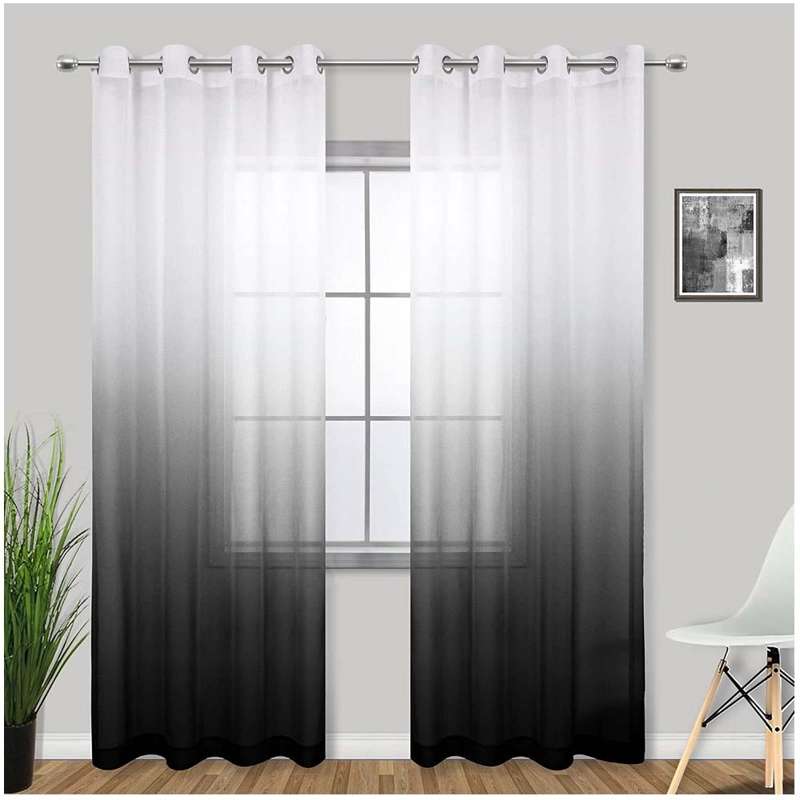 PACK DE VISILLO DEGRADE 140X220 CM NEGRO - 1