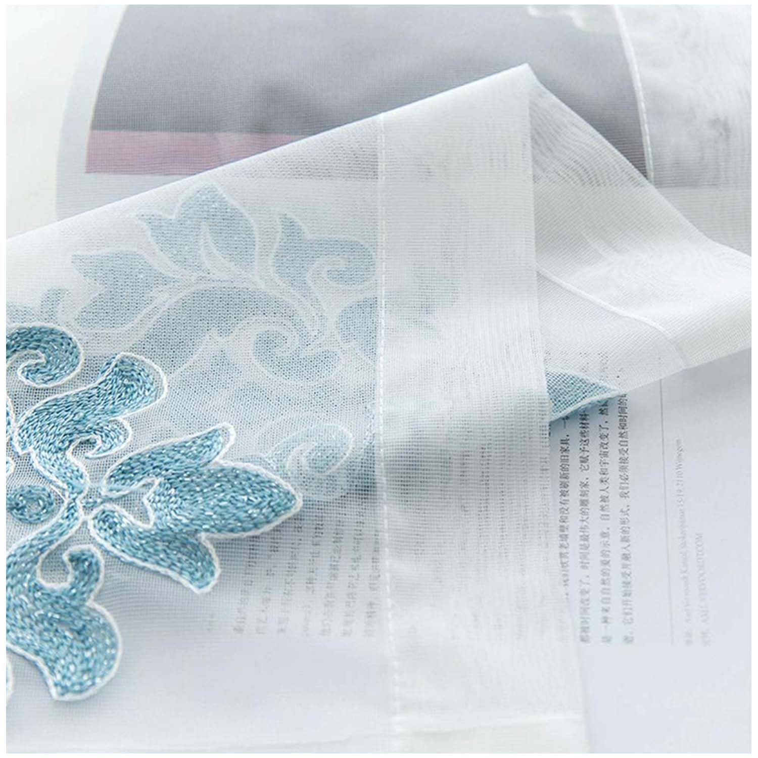 SET DE 02 VISILLOS BORDADOS CON ARGOLLAS 140X230 CM MOD12 - 3