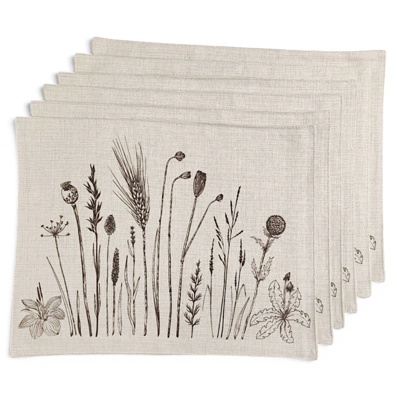 SET 6 INDIVIDUALES 35X45 TELA REPELENTE AL AGUA Y ANTIMANCHAS MOD08 - 2
