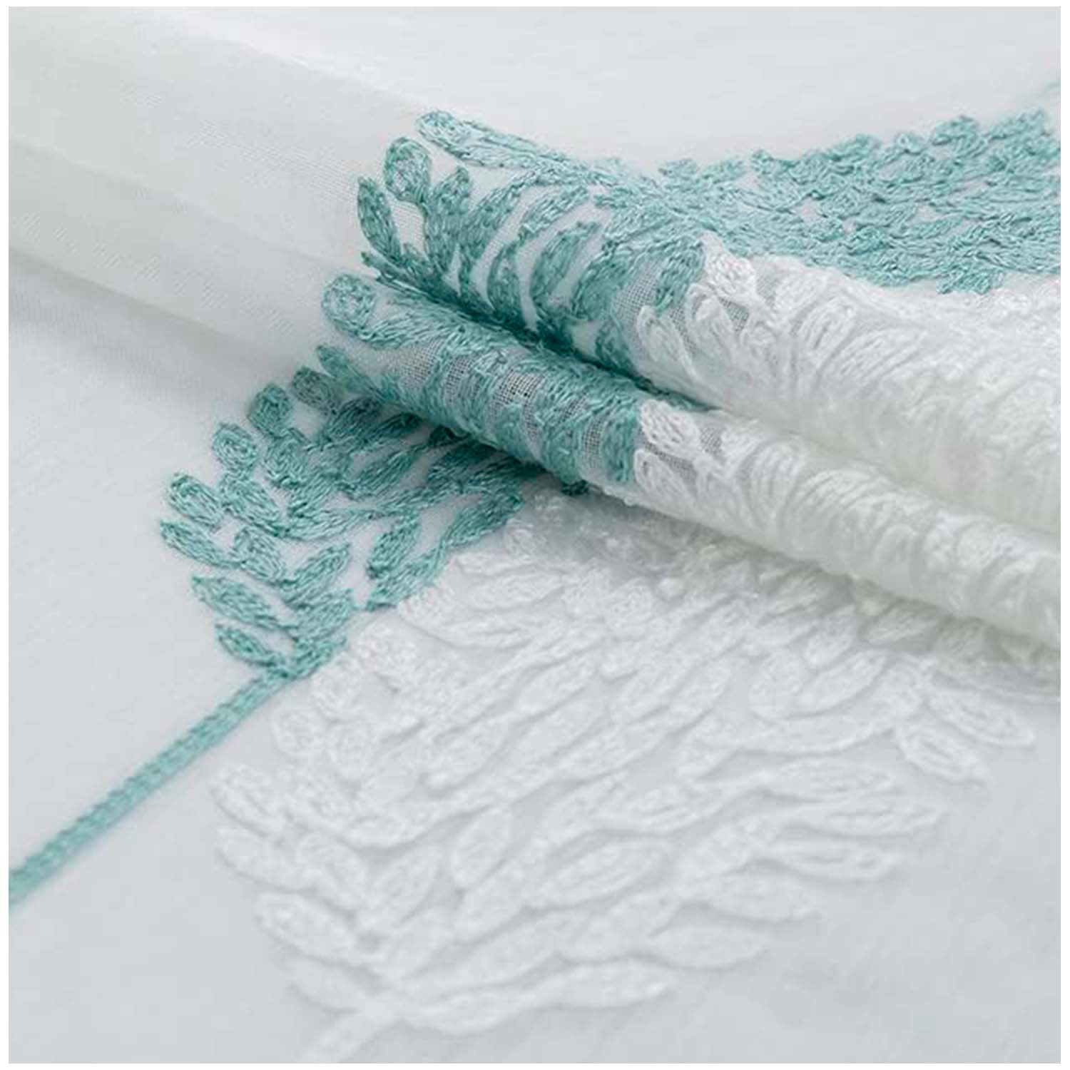 SET DE 02 VISILLOS BORDADOS CON ARGOLLAS 140X230 CM MOD11 - 3