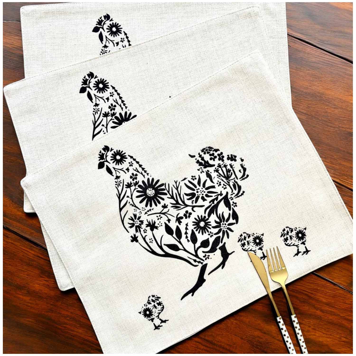 SET 6 INDIVIDUALES 35X45 TELA REPELENTE AL AGUA Y ANTIMANCHAS MOD11 - 1